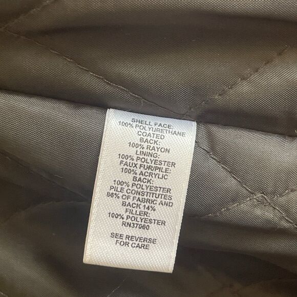 Cato Black Brown Belted Faux Leather Jacket Women's Small Button Lined Tie Belt - Picture 8 of 8